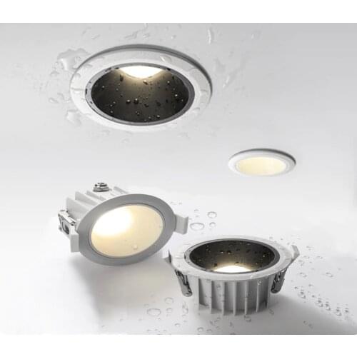 Bathroom Waterproof LED Downlight 9W 12W 15W 20W 25W IP65 Recessed LED lamp lights for Outdoor waterproof Spot light AC220V 110V