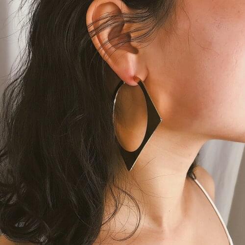 Abayabay Drop Stud Earring Women Simple Hoop Earrings European Girls Yellow Gold Color Lovers Trendy Jewelry Kolczyki Pendientes