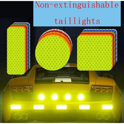 10PCS Auto Reflective Sticker Car Motorcycle Electric Car Bicycle Rectangle Sign Decoration Helmet Sticker Car Luminous Sticker