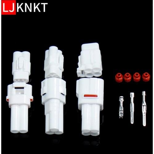 2/3/4 pin way car waterproof electrical connector plug car wiring male female housing clip terminals kit
