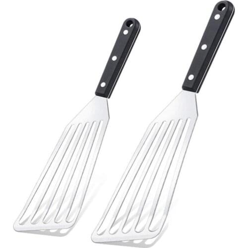 2 Pieces Slotted Fish Spatulas Wide Thin,Curved Kitchen Cooking Spatula Turner for Grilling,Frying and Cooking