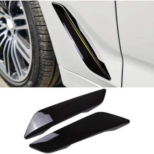 For BMW 5 Series G30 2017-2020 Fender Side Air Vent Outlet Cover Trim Decorative Sticker Gloss Black Car Accessories 2PCS