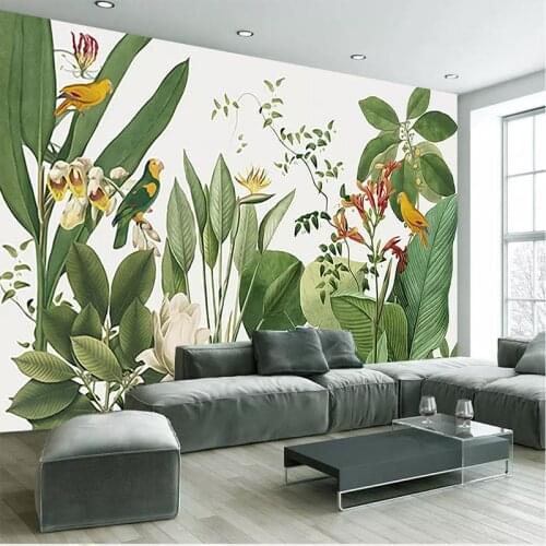 3D Retro Tropical Rainforest Parrot Palm Photo Mural Wallpaper Living Room Bedroom Home Decoration Waterproof Wall Cloth Fresco