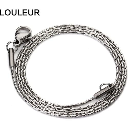 5PCS/lot Silver Color Tone Stainless Steel DIY Lobster Buckle Necklace Chains Bulk Snake 0.9mm Link Chains Jewelry Accessories