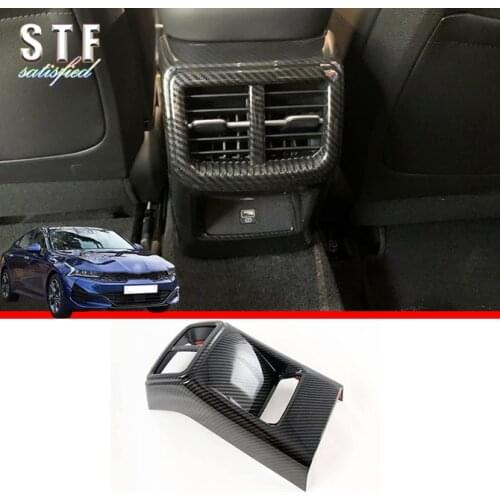 Carbon Fiber Style Interior Accessories Armrest Back Air Vent Cover Trim For Kia K5 Optima (DL3) 2020 2021