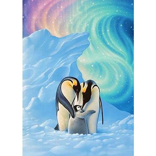 Aurora Australis Penguin Diamond Painting Animal Round Full Drill Iceberg Nouveaute DIY Mosaic Embroidery 5D Cross Stitch Gifts