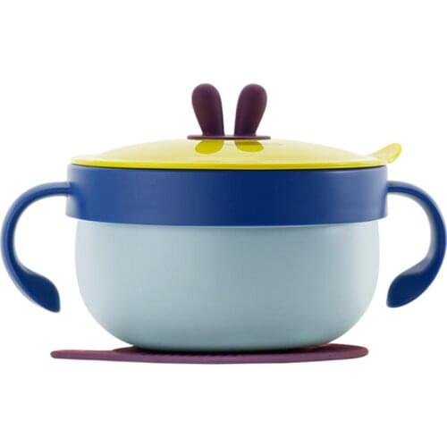 Wonderlife Stainless Steel Baby Suction Cup Bowls Water Injection Thermal Insulation Bowl Children Food Containers Feeding