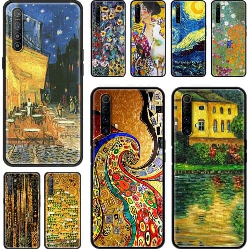 Phone Case For Realme 8 Pro V15 V13 C25 C21 C20 C15 XT GT Neo 7 6 5 X50 X7 Q2 Cover Van Gogh Starry Night Klimt Kiss