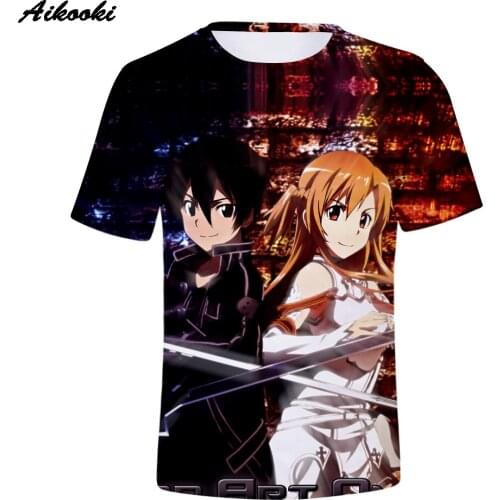 3D Sword Art Online T Shirt Men Women Short Slevee Summer Tees Anime Sword Art Online 3D t shirt Men Harajuku Plus Size Tops