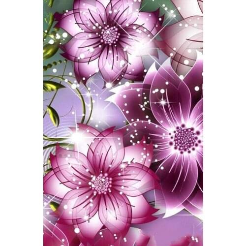 JMINE Div 5D Shiny pink Flower Full Diamond Painting cross stitch kits art High Quality Floral 3D paint by diamonds