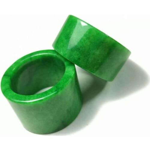 Natural Green Jadeite Ring Mens Women Genuine Burma Emerald Jades Stone Rings Jewelry Accessories For Male Gifts