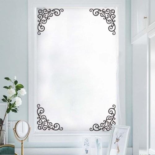Wrought Iron Style Window Sticker Retro Pattern Removal Showcase Cupboard Living Room Kitchen Wall Decal