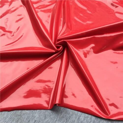 Red Glossy Leather Artificial Leather PU Elastic Mirror Leather Medium-sized Garment Craft Fabric, by Sale Meter