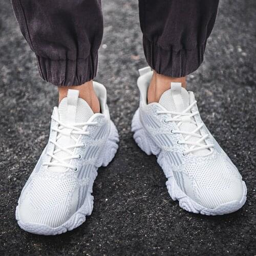 Hot Style Sneakers Mens Casual Shoes Men Shoes Damping Lace-up Running Shoes Comfortable Lightweight Soft bottom Leisure shoes