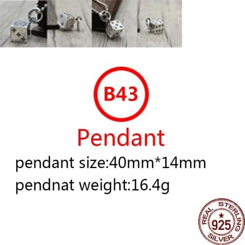 B43 s925 sterling silver pendant personality retro jewelry couple cross square punk hip-hop style 2020 new hot