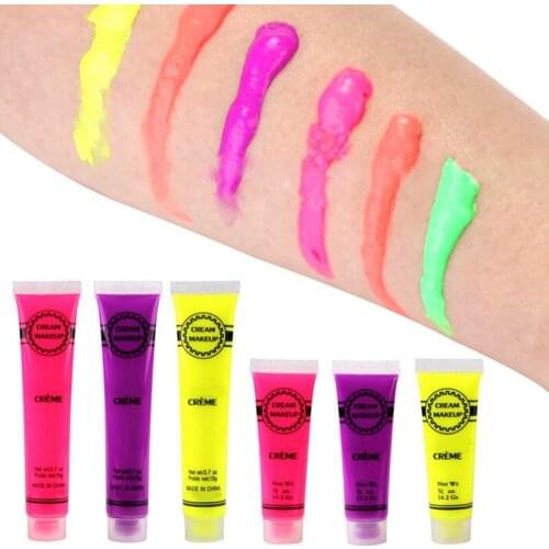 Facial Night Light Painting Luminous Makeup Fluorescent Body Paint Pigments Face Body Tattoo Henna Festival Body Art Paint