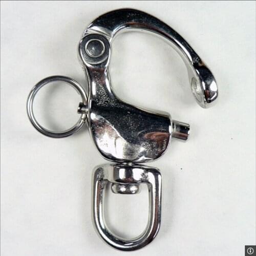 Wholesales10PCS/Carton Marine Grade 12X70MM casting AISI316 stainless steel eye swivel snap shackle rigging hardware