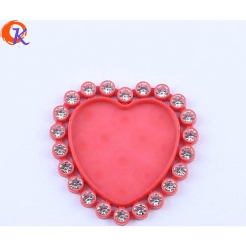 Cordial Design 20Pcs/Lot DIY Jewelry Resin Rhinestone Pendant Chunky Necklace Pendant Image Holder Red Heart Trays CDWB-517889