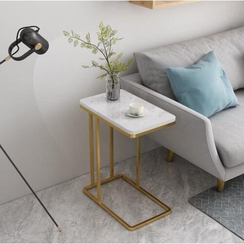Nordic Marble Small Coffee Table Mesa de Centro Simple Mmodern Living Room Iron Sofa Side Creative Bedside Table Mini Table