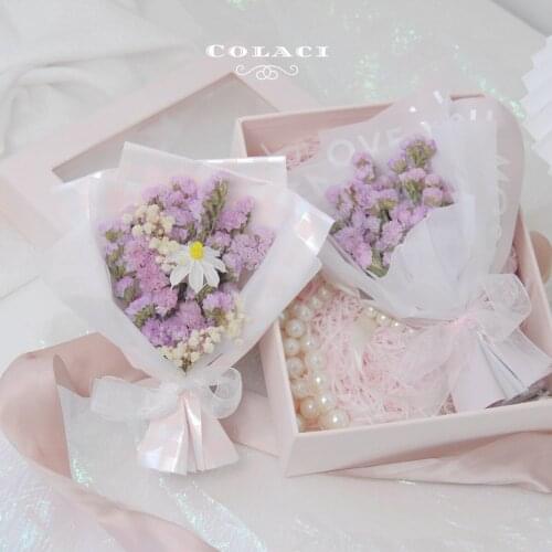 Dried Flowers Not Forget Me Small Bouquet Gift to Girlfriend Guests Arrangement Wedding Party Desk Table Garden Home Room Decor