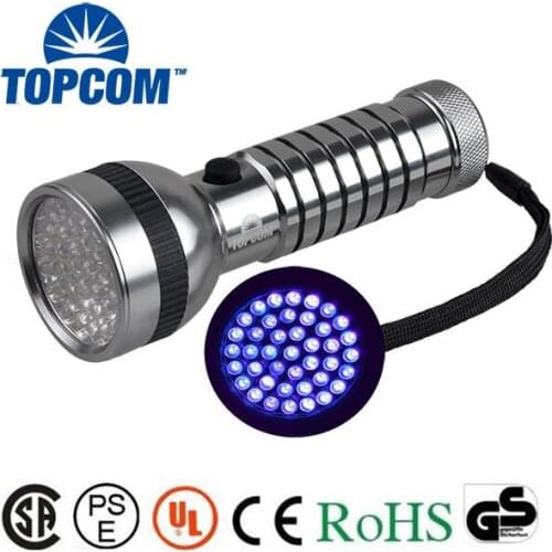 TopCom 41 LED Professional UV Inspection Flashlight 380nm Ultraviolet Spectrum 380nm and 395nm Super Bright