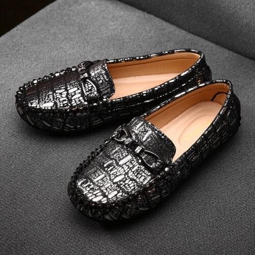 Brand Fashion Girls Shoes Leather Shoes for Kids Autumn Slip-on Casual Handmade Shoes Non-slip Soft Sole Children Flats Boys