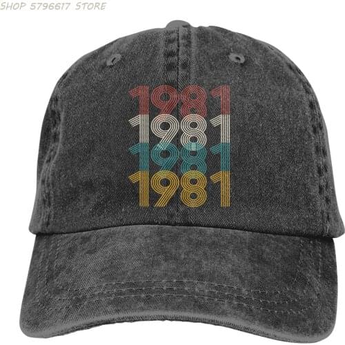 Vintage 1981 40th Birthday, Gift For Her The Baseball Cap Peaked capt Sport Unisex Outdoor Custom 40 Years Old Born in 1981 Hats