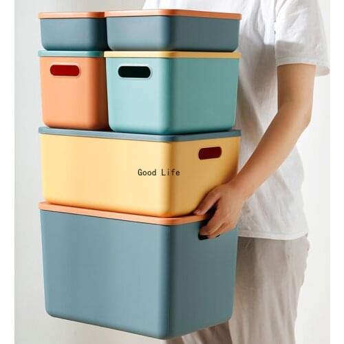 5 Sizes Sundries Storage Box With Lid Dust-Proof Clothing Quilt Storage Bins Bedroom Closet Cosmetics Laundry Storage Basket