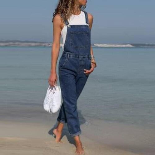 Womens Denim Jumpsuit Women Romper Ladies Jeans Pants Woman Loose Overall Long Denim Trousers Female Jumpsuits Dungarees Jeans