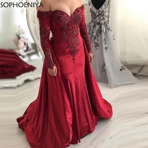 New Arrival Burgundy Dubai Kaftan Evening Dress Abendkleider 2021 Arabic Women Evening Dresses Party Dress Robe de Soiree