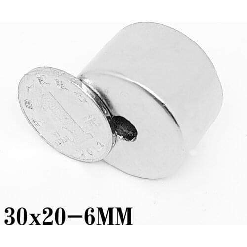 1/2PCS 30x20-6 Round Super Powerful Strong Magnetic Magnets 30*20 mm Hole 6mm Countersunk Neodymium Magnet 30X20-6mm 30*20-6