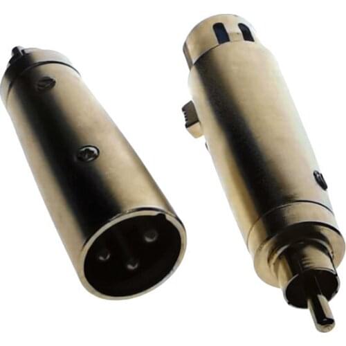 1PCS XLR To RCA Male Socket Adapter Plated RCA Plug for HIFI Audio Connector