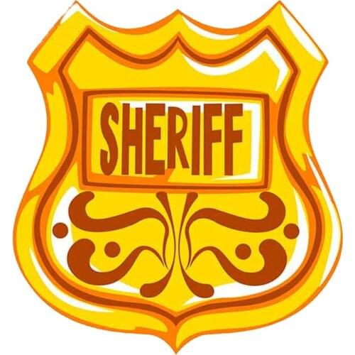 13cm x 12.2cm for Golden Sheriff Shield DIY Motorcycle Car Stickers Vinyl Car Sticker Anime Waterproof 3D Truck Decal