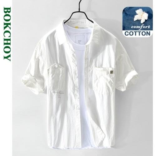 2021 Spring And Summer New Men Falling Shoulder Casual Short Sleeve Cotton Shirt Safari Style Army Green Camel GA-Z155