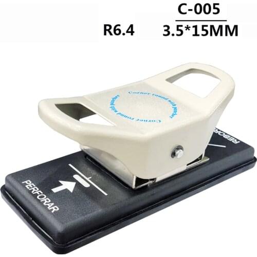 3.5x15MM DIY Dual Use Slot Flat Hole Puncher Corner Round Punch Tool R6.4 Corner Cutter for PVC ID Card Photo Paper Badge Y