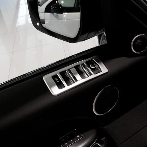 4Pcs ABS Chrome Window Lift Switch Frame Cover Trim For Land Rover Range Rover Sport 2014-2017 Car Accessories