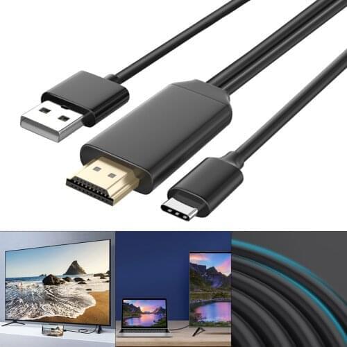 T2 Type C Cable Adapter TV Stick 4K Smart TV Dongle Switching for Android Mobile Phone to Connect TV for Movie Picture Display