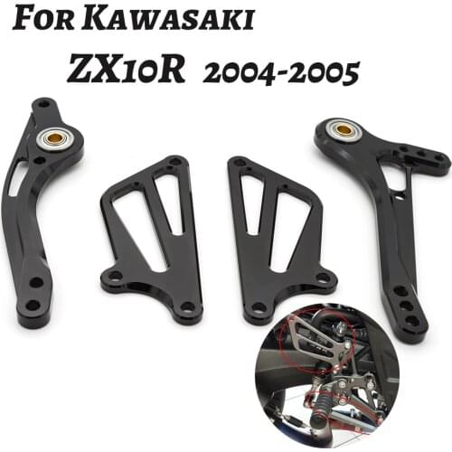 For Kawasaki ZX10R ZX-10R ZX 10R 2004-2005 Aluminum Motorcycle Rearset Footrest Footpeg Brake Gear Shift Shifter Lever + Wing