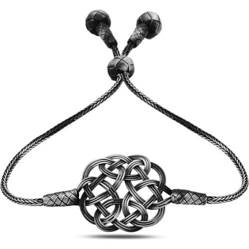 Silverlina Sterling Silver Oxidized Kazaziye Hand Knitting Elevator Bracelet