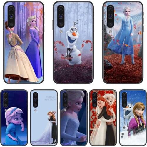 Disney Frozen Princess Elsa Anna Phone Case Hull For Samsung Galaxy A 3 5 6 7 8 9 E 2018 Plus 2017 E S Black Shell Art Cell Cov