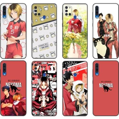Black tpu Case For Samsung Galaxy A50 50S A30S A10 A01 A11 A21S A31 A41 A51 A71 M21 M30S S10 LITE Cover Kenma Haikyuu Nekoma