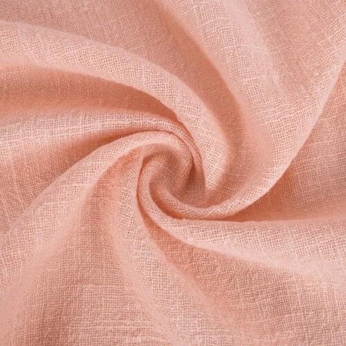 Pure Pink Linen-like Bamboo Crepe Cotton Fabric For Dress Shirts, Black, White, Gray, Beige, Wine Red, Green, Blue, By The Meter