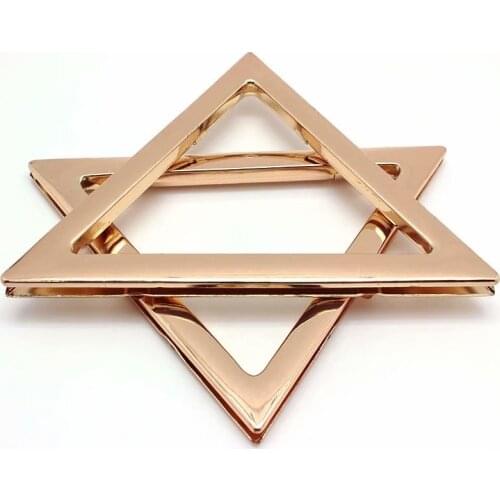 Four pairs 12.5cm (Inner diameter) Gold Triangle metal purse handle oval cut out bag handle