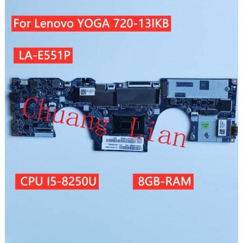 DIZY6 LA-E551P Laptop motherboard for Lenovo YOGA 720-13IKB Original mainboard with CPU I5-8250U 8GB-RAM 100% Fully Tested