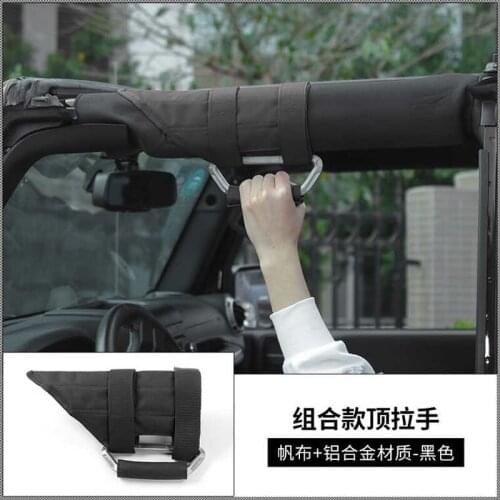 For Jeep Wrangler 1994-2017 Canvas & Aluminum Alloy Car Roll Bar Grab Handles Grab Grip Handle Car Styling Auto Accessories