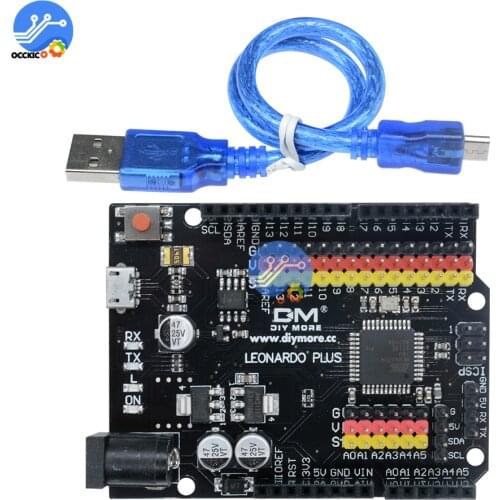 For Leonardo R3 Plus Board CH340 CH340G ATmega32U4 ATmega32U4-AU Microcontroller Board Module For Arduino Compatible With Cable