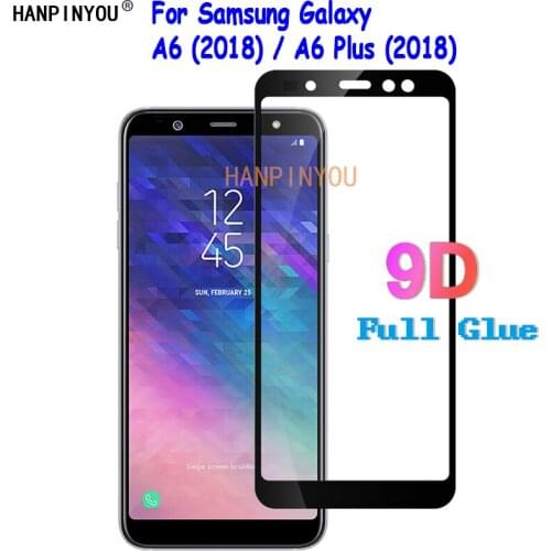 For Samsung Galaxy A6 A600F / A6 Plus (2018) 9D Full Glue Cover Tempered Glass Screen Protector Explosion-proof Protective Film