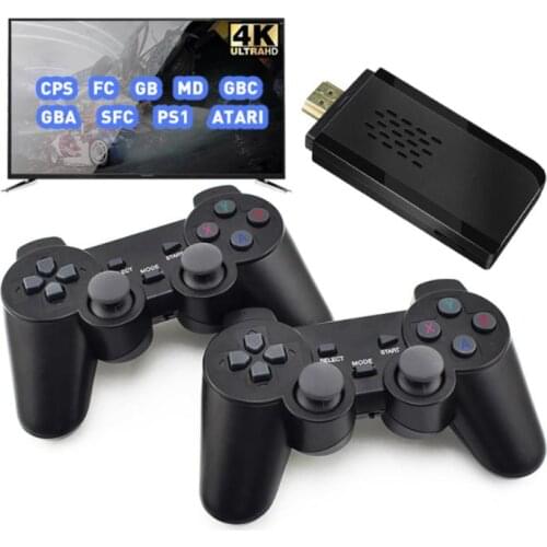 4K HD Video Game Console Double Wireless Controller Gamepad For PS1/FC/GBA Retro TV Dendy Game Sticks Consoles 10000 Games Stick