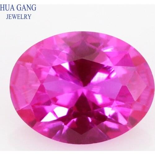 Brilliant Cut 3# Rose-Red Corundum Oval Shape Stones Synthetic Corundum Gems Stones 2x3~13x18mm For jewelry Making Free Shipping