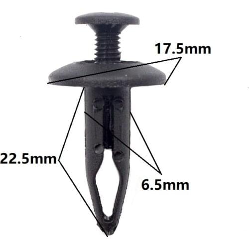 KE LI MI 100 Pcs Car body Plastic Rivet For 6.5mm hole bumper cover Panel Fastener Rivet